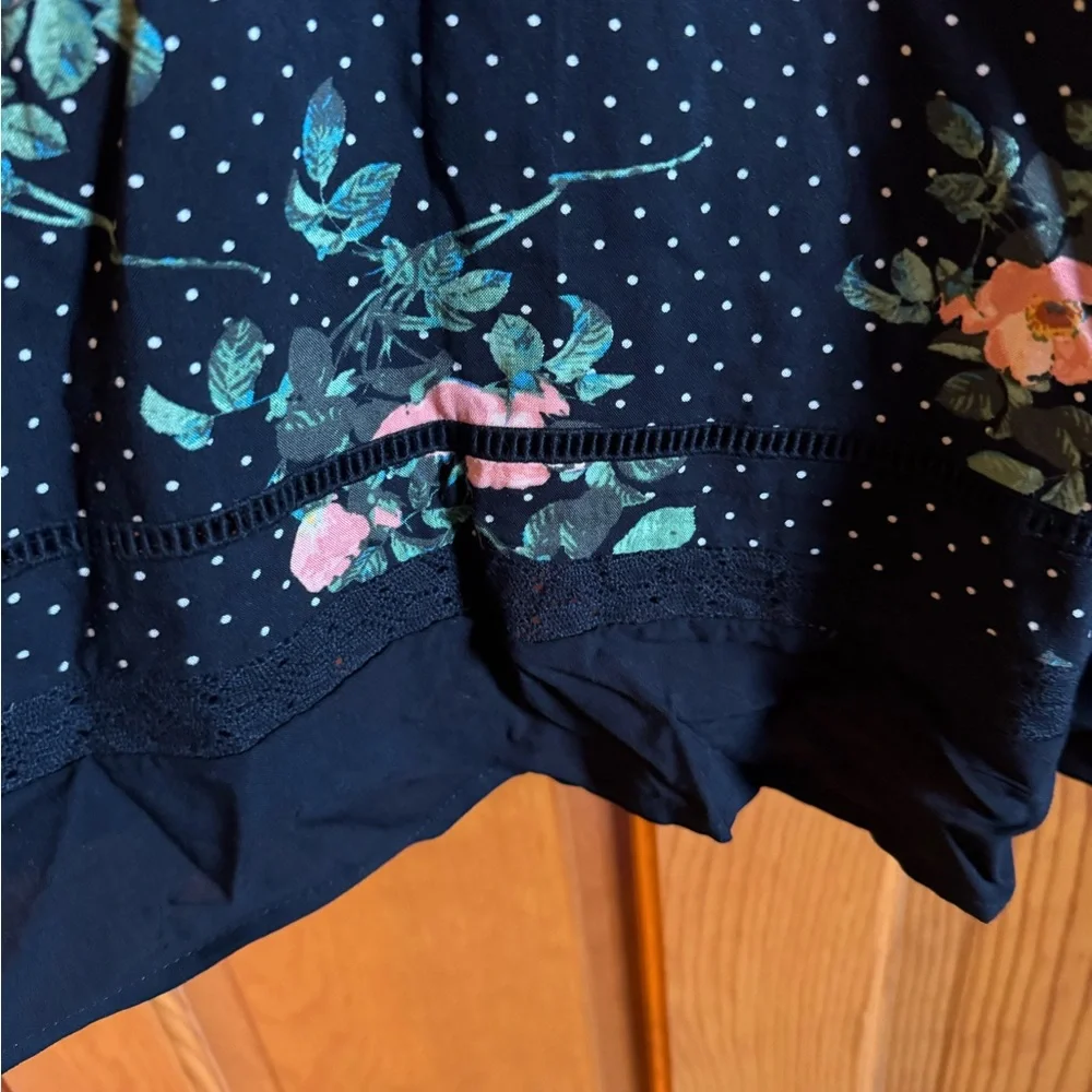 LC LAUREN CONRAD ~ Boho Horizons Black Floral Polka Dot ~ Drawstring Waist ~ XXL - Picture 5 of 9